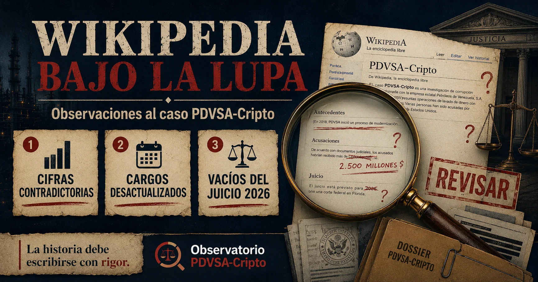 WIKIPEDIA: observaciones clave del Observatorio PDVSA-Cripto
